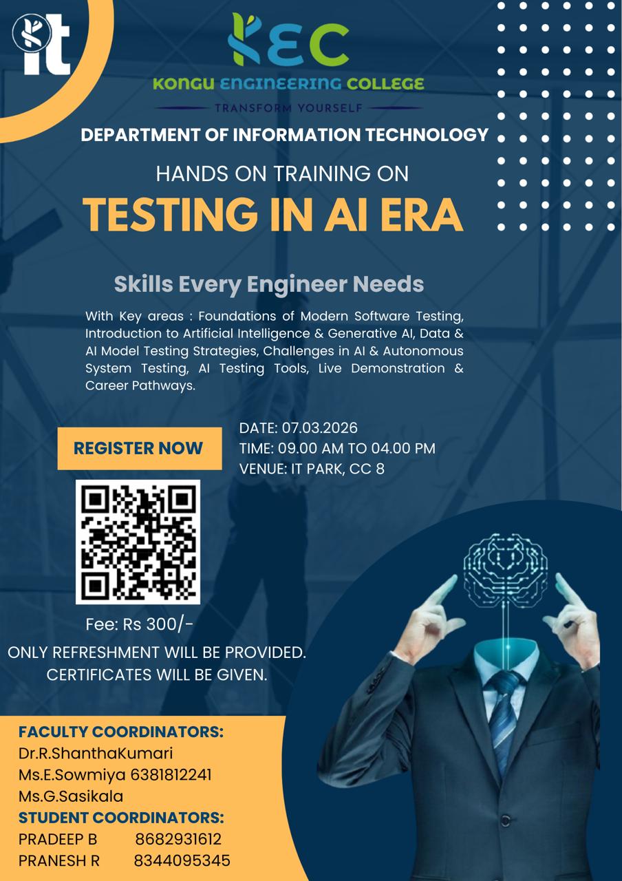 Testing in AI Era-Skills Every Engineer Needs 2026 Training Program Poster 